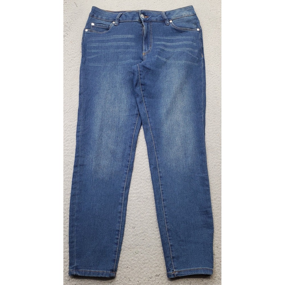 Tahari Skinny Jeans Womens 10/30 Blue Denim Faded Medium Wash Stretch Streetwear